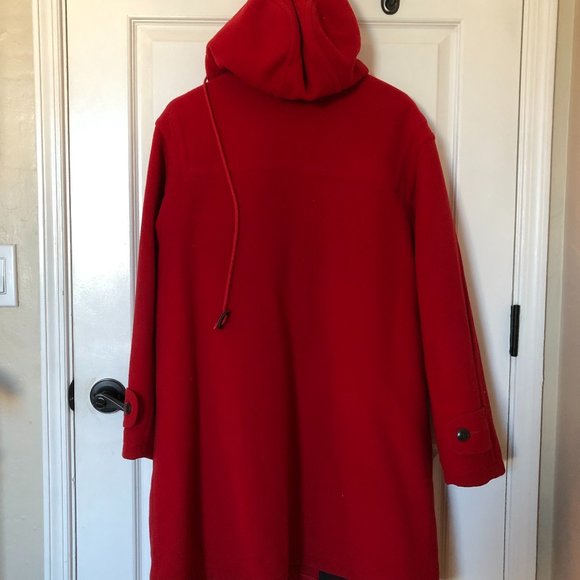A GORGEOUS RED WOOL LL BEAN PEACOAT L/XL - Picture 2 of 5